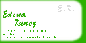 edina kuncz business card